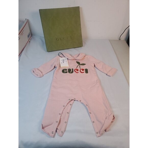 Gucci Baby One Piece Jumpsuit  3/6 Mo Playsuit 100% cotton W/ Box - Picture 13 of 16